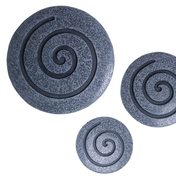 HomeRoots 14" Elegant Gray Round Spiral Wall Art – Modern Sandstone Design for Minimalist Home Decor & More 274931