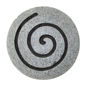 Homeroots 19" X 19" X 2" Gray Round Modern Spiral Wall Art  Sandstone 274932
