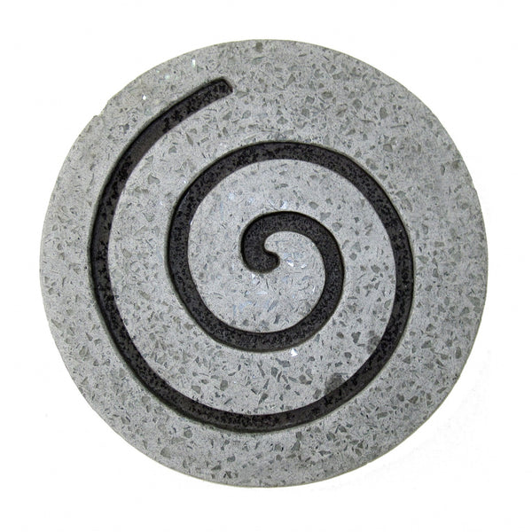 Homeroots 19" X 19" X 2" Gray Round Modern Spiral Wall Art  Sandstone 274932