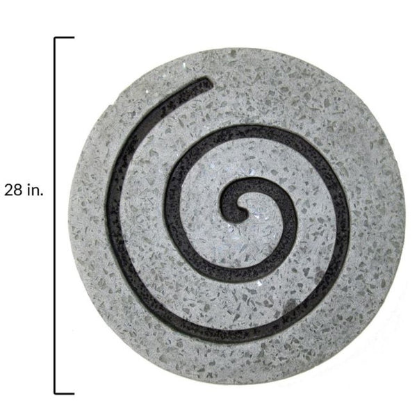 HomeRoots 28" Gray Round Modern Spiral Wall Art Sculpture for Contemporary Home Decor – Stylish & Versatile 274933