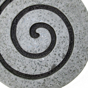 HomeRoots 28" Gray Round Modern Spiral Wall Art Sculpture for Contemporary Home Decor – Stylish & Versatile 274933