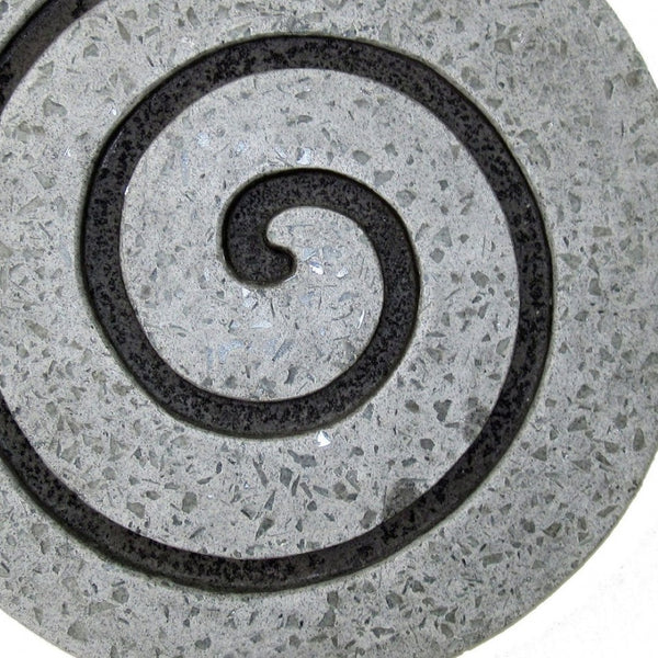 HomeRoots 28" Gray Round Modern Spiral Wall Art Sculpture for Contemporary Home Decor – Stylish & Versatile 274933