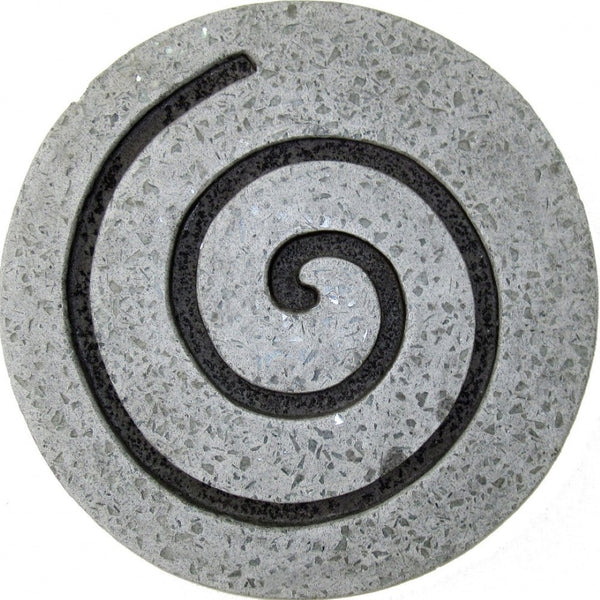 HomeRoots 28" Gray Round Modern Spiral Wall Art Sculpture for Contemporary Home Decor – Stylish & Versatile 274933