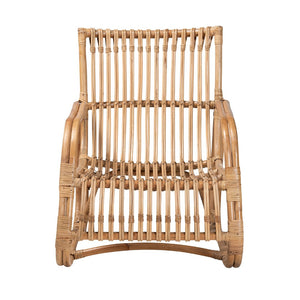 English Elm Modern Handcrafted Rattan Accent Chair Openwork Frame Bohemian Coastal Lounge Seating B2750P470069