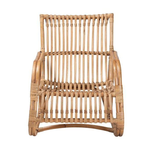 English Elm Modern Handcrafted Rattan Accent Chair Openwork Frame Bohemian Coastal Lounge Seating B2750P470069