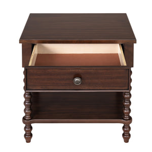 JLA Home Madison Park Signature - Turned Spindle Nightstand with Drawer & Shelf — Solid/Engineered Wood, Timeless Cottage-To-Transitional Look MPS136-0060