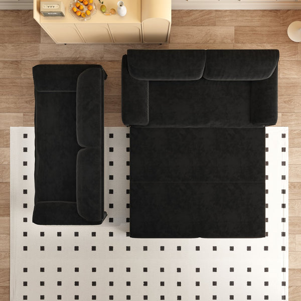 English Elm 66" Queen Pull-Out Sofa Bed - Stylish 3-In-1 Velvet Loveseat With Storage For Living Room & Office W1885S00044