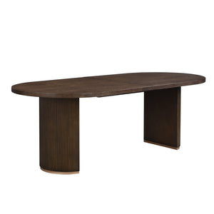 English Elm Christopher Knight Home® - Oval Dining Table Double Pedestal - Rustic Walnut Elegance For Family Gatherings & Entertaining N771P265584T_N771P265585T
