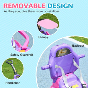 English Elm Qaba 3 in 1 Toddler Ride on Push Car with Canopy Robot Theme and Music Pink W2225P229329