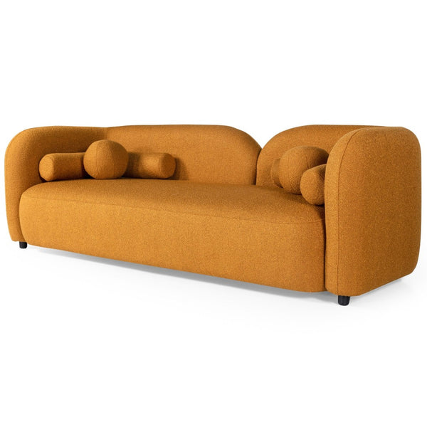 English Elm Donna Japandi Boucle Upholstered Sofa with Textured Fabric for Modern Living Rooms Dark Yellow,Rustic B183P231854