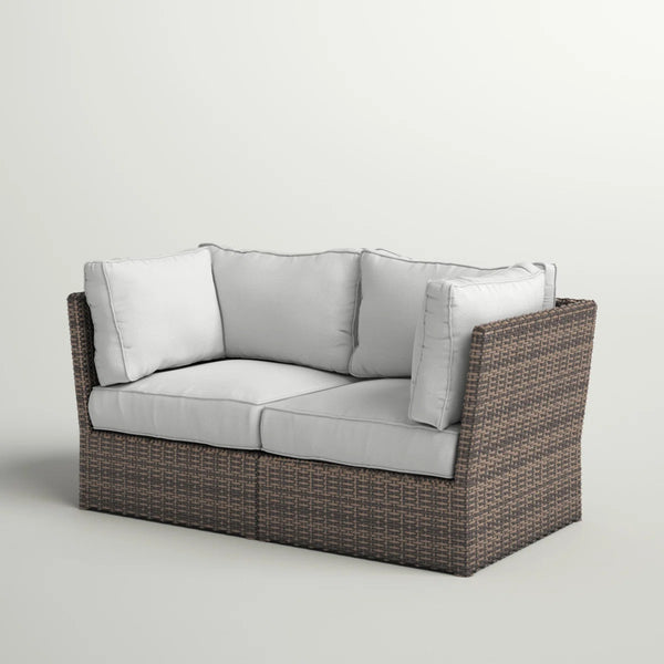 English Elm Fully Assembled Patio Wicker Loveseat With Plush Cushions For Ultimate Outdoor Comfort & Style B120S00147