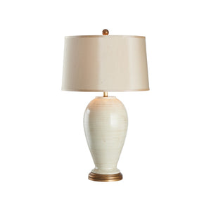 Wildwood Urbano Tuscan Ceramic Table Lamp In Old White With Antique Gold Accents, 34" Sculpted Ambient Light 27520