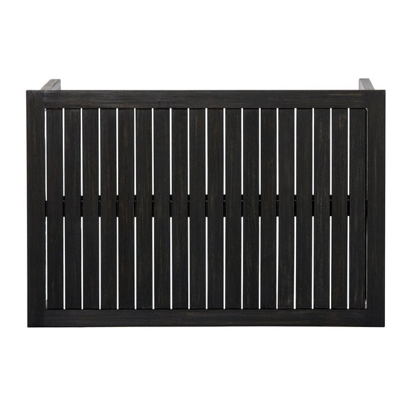 English Elm 2 Piece Outdoor Acacia Wood Loveseat and Coffee Table Set with Textilene Weave Cushions Dark Grey,White+Black N768P368824D