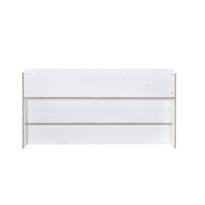 English Elm Perse White Finish Queen Bed with Storage Headboard & Base, 6 Open Compartments, 6 Boxes B2726S00570