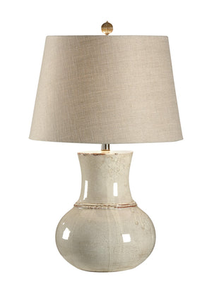 Wildwood Modena Ceramic Table Lamp With Florentine Drip Glaze—29" Urn Silhouette, Old-White Patina For Rustic Elegance 27550