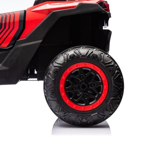 English Elm 24v Two Seat Kids Electric Utv with Parental Remote Suspension Off Road Ride On Red W1578P184803