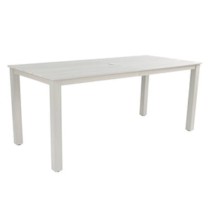 English Elm 68.9-inch Outdoor Rectangular Dining Table Hips Wood Grain Seats Six with Umbrella Hole W2085P364131
