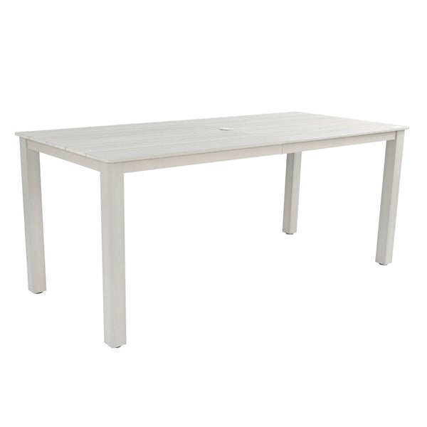 English Elm 68.9-inch Outdoor Rectangular Dining Table Hips Wood Grain Seats Six with Umbrella Hole W2085P364131
