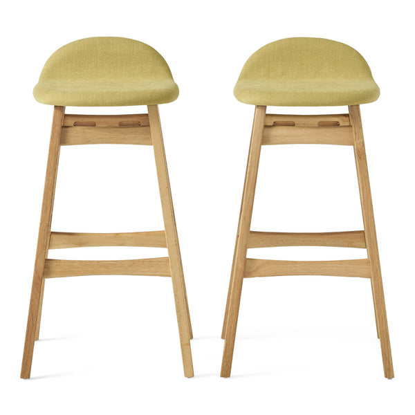 English Elm Christopher Knight Home® - BAR STOOL Stylish Fabric Seat with Small Backrest and Wood Finish, Supportive Comfort for Home Bar Green 58919.00FGTE