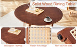 English Elm Chinese Countryside Retro Solid Wood Round Table, Simple Modern Imitation Rattan Table, Wooden Table, Desk. Suitable For Dining Room, Living Room, Office