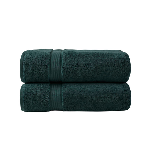 English Elm Ultra-Soft Cotton Bath Sheet Set 34x68 Inch 2-Pack - Plush, Highly Absorbent Towels for Home Spa Comfort Dark Green 18 L x 12.01 W x 6.25 H B035P294210
