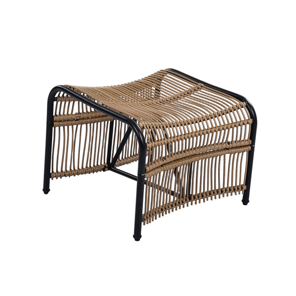 English Elm Christopher Knight Home® - 3 Piece Wicker Patio Set with Cloud-Like Cushions, Acacia Top Table, Rust-Resistant Steel Frame Beige,Black+Natural N780P209442N