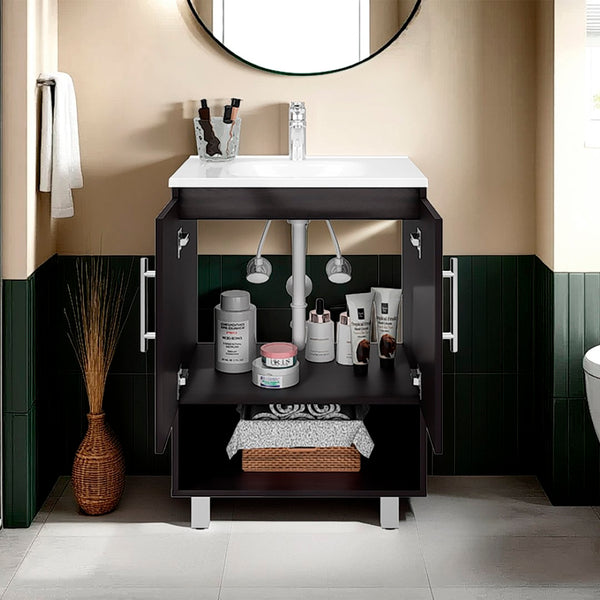 English Elm Colville Floating Wall Mount Vanity Cabinet Matte Finish Modern Bathroom Storage B092P439913