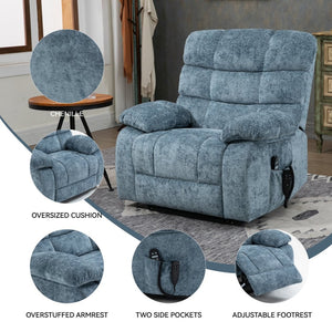 English Elm Lift Recliner Chair Dual Motor Chenille Upholstered with Heat Massage for Living Room W3224P293251