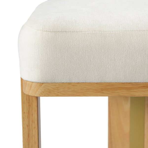 English Elm Mid-century Modern Rattan Cane Back Dining Chair Set Rubberwood Frame Upholstered Seat N768P437935N