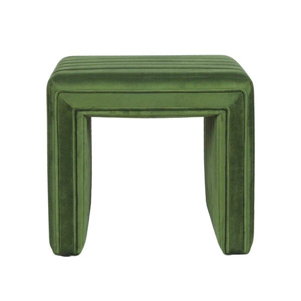 English Elm Ada Velvet Channel Tufted Square Ottoman Compact Accent Seat for Living Room B056P416980