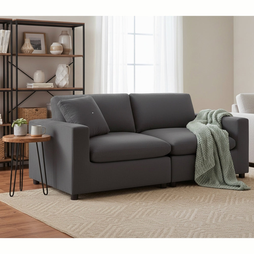 English Elm Caylie Modular 2-Piece Sofa In Charcoal - Luxurious Comfort, Durable Design & Easy Care Upholstery B050S00023