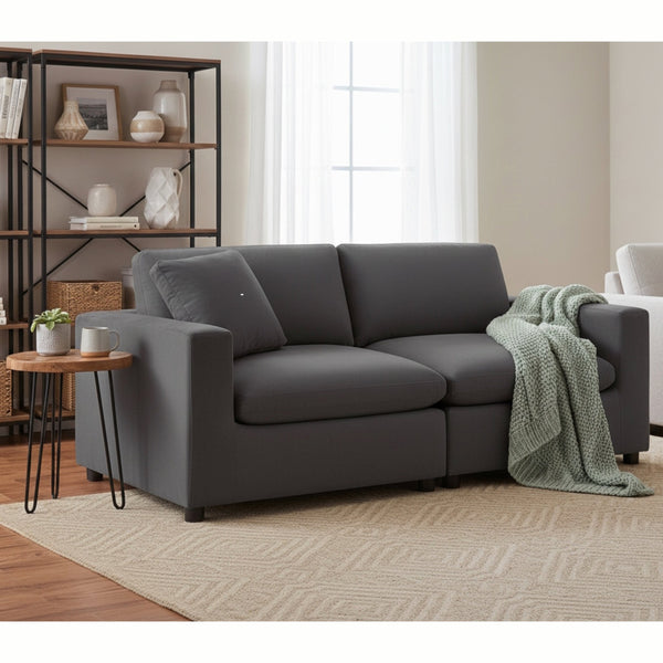 English Elm Caylie Modular 2-Piece Sofa In Charcoal - Luxurious Comfort, Durable Design & Easy Care Upholstery B050S00023