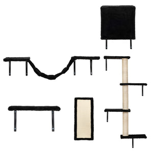 English Elm Cat Wall Mounted Climbing Set Five Piece Modular Perch System for Modern Interiors W2181P357564
