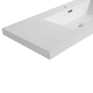 English Elm 48" Gloss White Resin Sink - 51.2" x22.8" x8.7" Durable Modern Top-Mount Basin, Long-Lasting Finish W999P194855