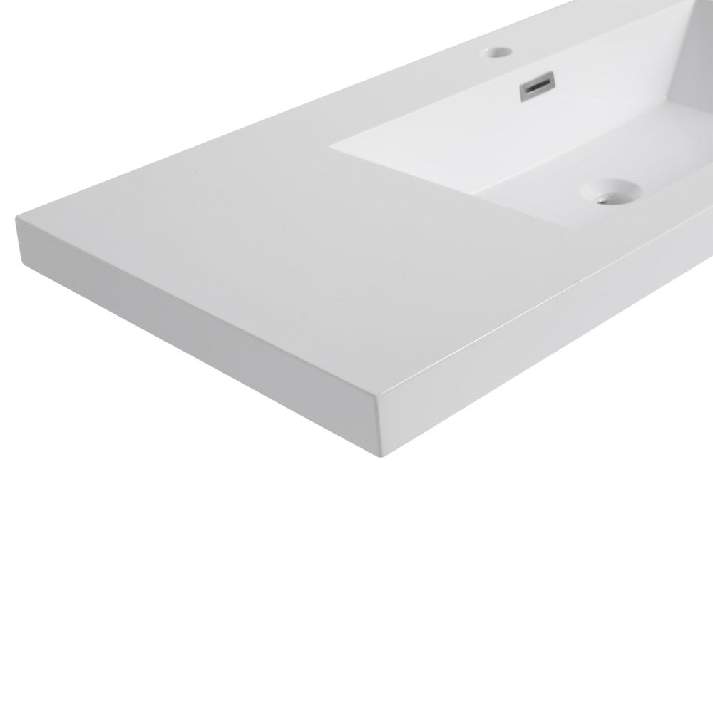 English Elm 42" Wide Resin Bathroom Vessel Sink Modern Basin with Stain Resistant Smooth Finish W999P317306