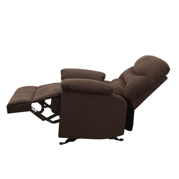 English Elm Chocolate Pillow Top Arms Recliner - Tufted Back, Microfiber Comfort, Motion Recline for Lounging Bliss B062P189118