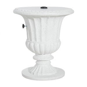 English Elm Adela Outdoor Mgo Umbrella Base Side Table with Marble Finish Weatherproof Patio N775P385414W