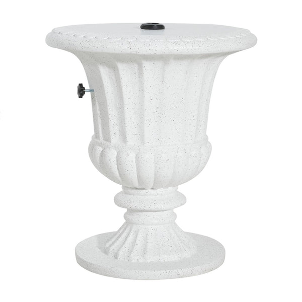 English Elm Adela Outdoor Mgo Umbrella Base Side Table with Marble Finish Weatherproof Patio N775P385414W