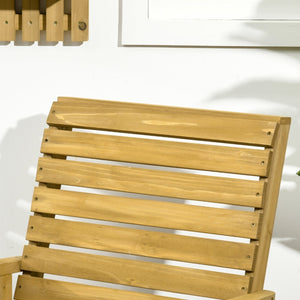 English Elm Outsunny Solid Fir Porch Rocker with Slatted Back and Arms for Patio or Sunroom W2225P174328