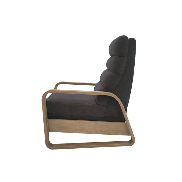 JLA Home Chapel Hill - Wood Chapel Hill Jordan push-back Recliner with Solid Wood Frame, Chenille Upholstery, Compact Comfort and Timeless Mid-Century Style Grey CH103-0074