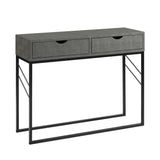 2-Drawer Faux Shagreen Entry Table Grey AFVET2DRETGY Walker Edison