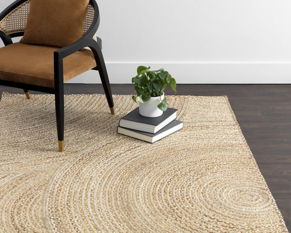 Sunpan Prescott Hand-Braided Rug - Unique Circular Patterns, Eco-Friendly Jute, Artisan-Made Textural Beauty 10' X 14'
