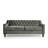 Christopher Knight Home® - Noble House - Knouff Modern Glam Tufted Velvet 3 Seater Sofa