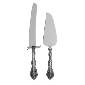 Lenox Michelangelo Baroque Scrollwork Cake Set in Mirror Polished 18/10 Stainless Steel 2765002C