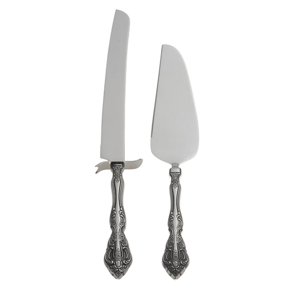 Lenox Michelangelo Baroque Scrollwork Cake Set in Mirror Polished 18/10 Stainless Steel 2765002C