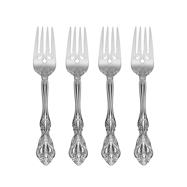 Lenox Michelangelo Baroque Scroll 18/10 Stainless Steel Mirror Polish Fork Formal Dining Salad Fork Set of 4 2765004D