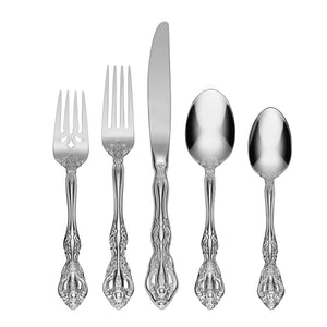 Lenox Michelangelo 5 Piece Flatware Set 18/10 Steel Baroque Scroll Mirror Polish Formal Dining 2765005A