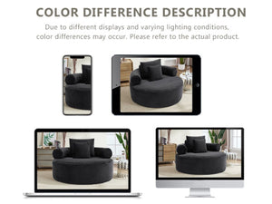 English Elm Round Sectional Sofa Bed with Memory Foam Cloud Cushions for Studio Apartments W3224P444272