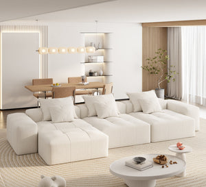 English Elm Modern Oversized Modular Sectional Sofa, Soft Sparkling Chenille With 6 Pillows - No Assembly Needed! W1885S00077