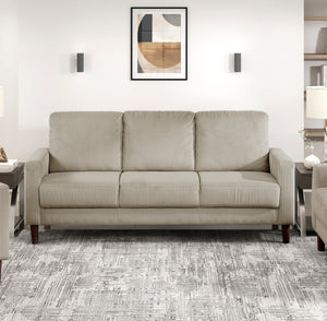 English Elm Modern Track Arm Sofa with Soft Corduroy Upholstery, Plush Cushions and Faux Wood Legs for Living Room Comfort taupe 68 L x 26 W x 18 H B011P362571